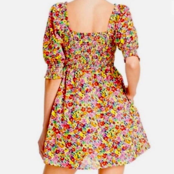 EUC Rixo x Target 100% cotton colorful floral mini dress with puffed sleeves 3X - Picture 3 of 4